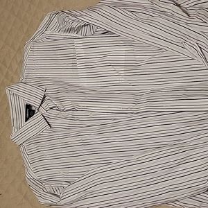 EUC Claiborne Dress White Black Grey Silver Stripes 3XLT